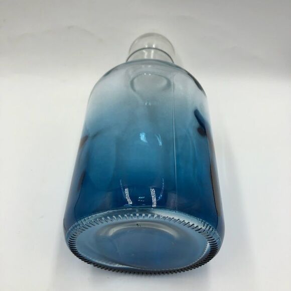 Blue Clear Ombre Look Glass Decanter Collectible Decorative Glassware - Picture 5 of 14